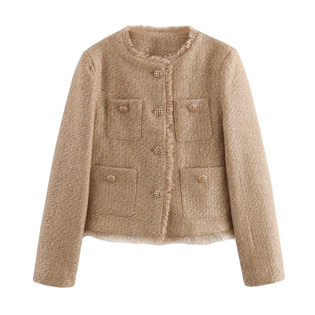 Variant image for Chique | Lange Dames Jas Winter van Tweed met Elegante Pasvorm-3