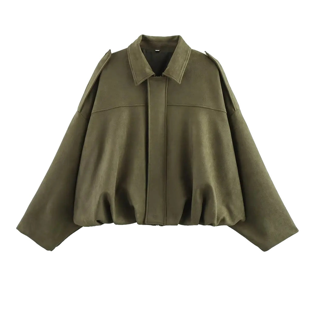 Variant image for Dames | Groene Oversized Bomberjack - Vintage Stijl-21