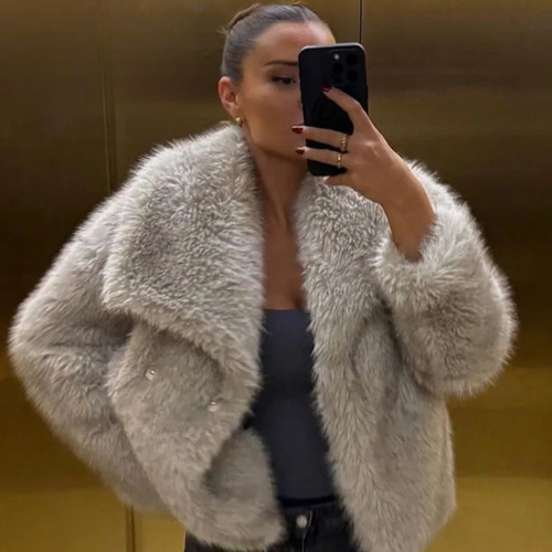 Vivere Damesjas Winter - Luxe Faux Fur, Elegante Pasvorm 2
