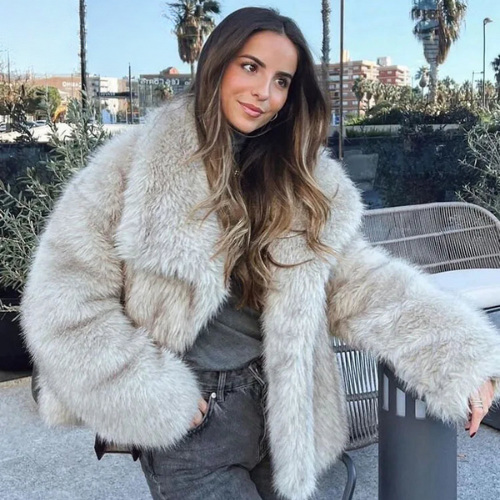Vivere Damesjas Winter - Luxe Faux Fur, Elegante Pasvorm 3