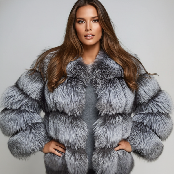 Oversized zachte winterjas van dik imitatiebont