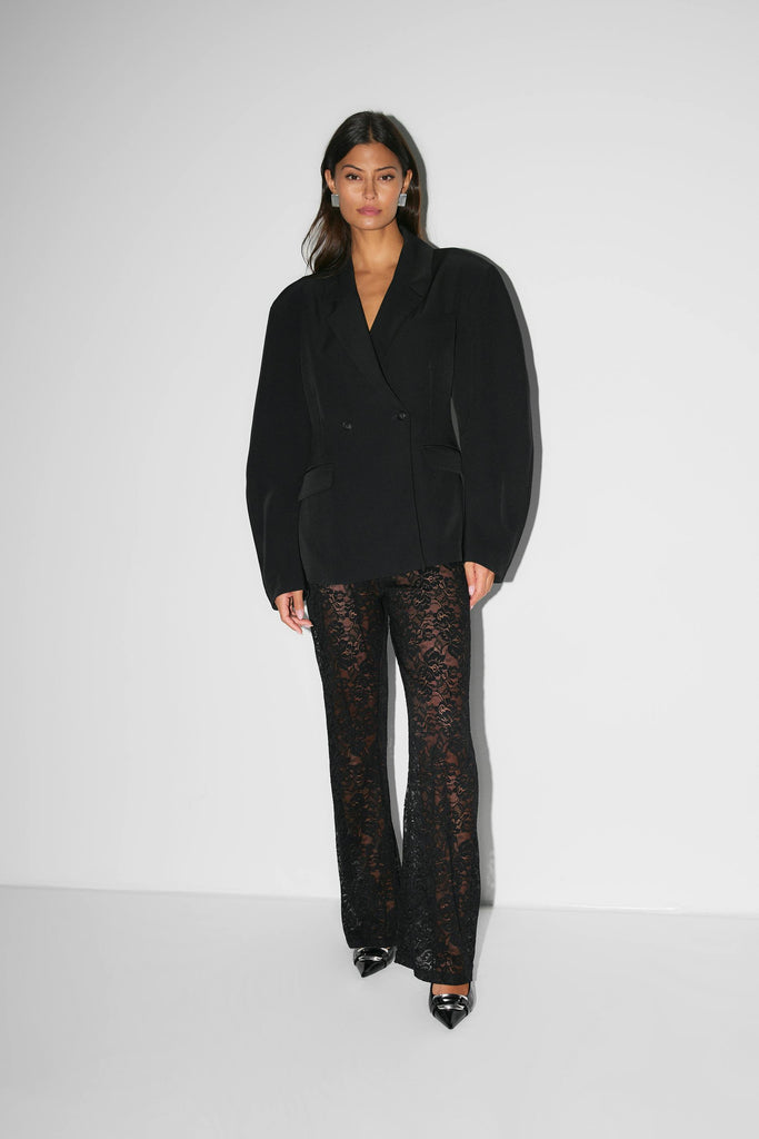 Lila Luxe Dames Broeken Hoge Taille | Kanten Ontwerp, Feestelijk Elegant 2
