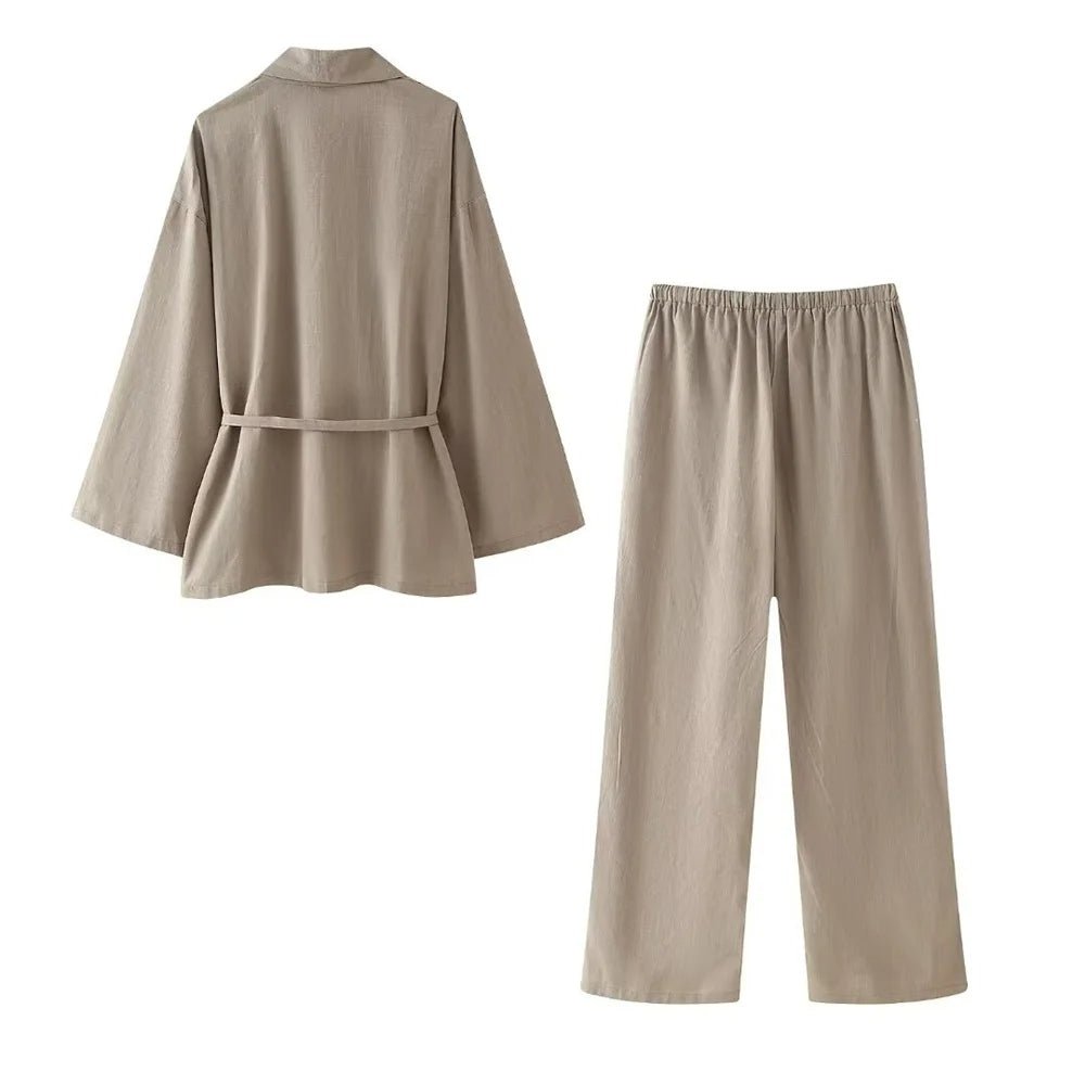 Fiametta Dames Kimono Set | Vloeiende Stof, Elegante Snit 3