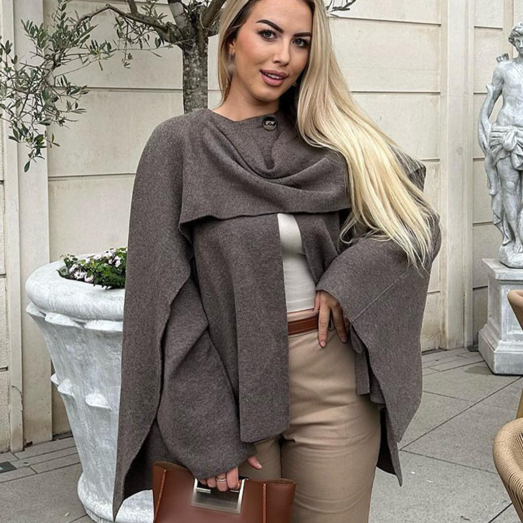 Hisa Damesjas Winter - Elegante Cape Coat van Hoogwaardige Stof 2