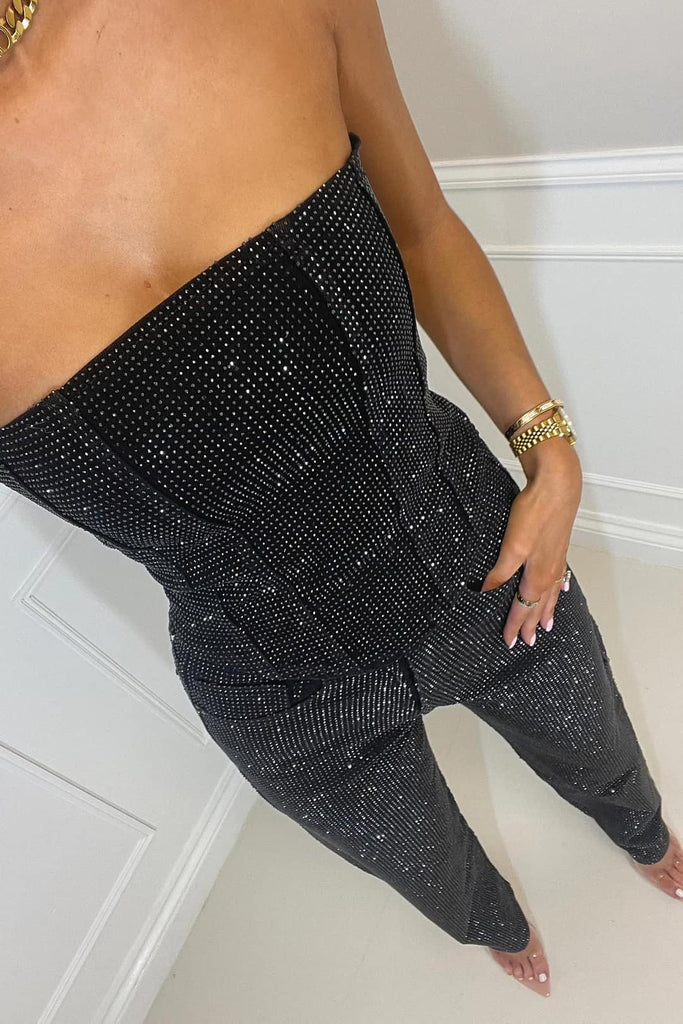 Gwen Denim Set Dames | Sprankelend Comfortabel Denim met Glittereffect 3