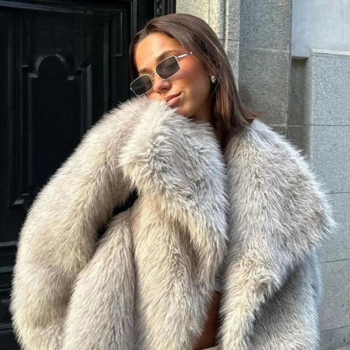 Vivere Damesjas Winter - Luxe Faux Fur, Elegante Pasvorm 1