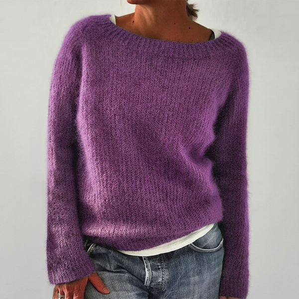 Dames Gebreide Trui – Zachte Sweater met Ronde Hals