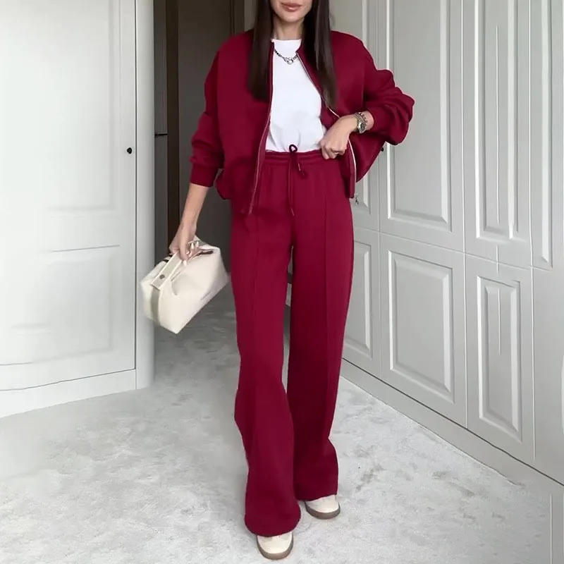 Women's Tracksuit Set Gray Size M Cotton-1