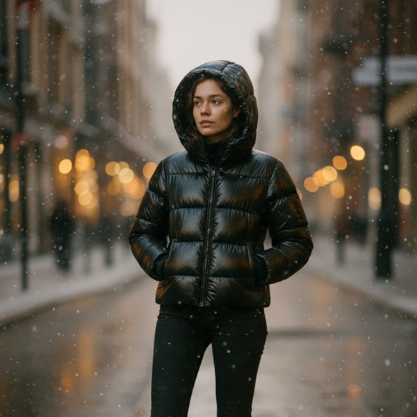 Dames Hooded Gevulde Jas – Winter Warme Design