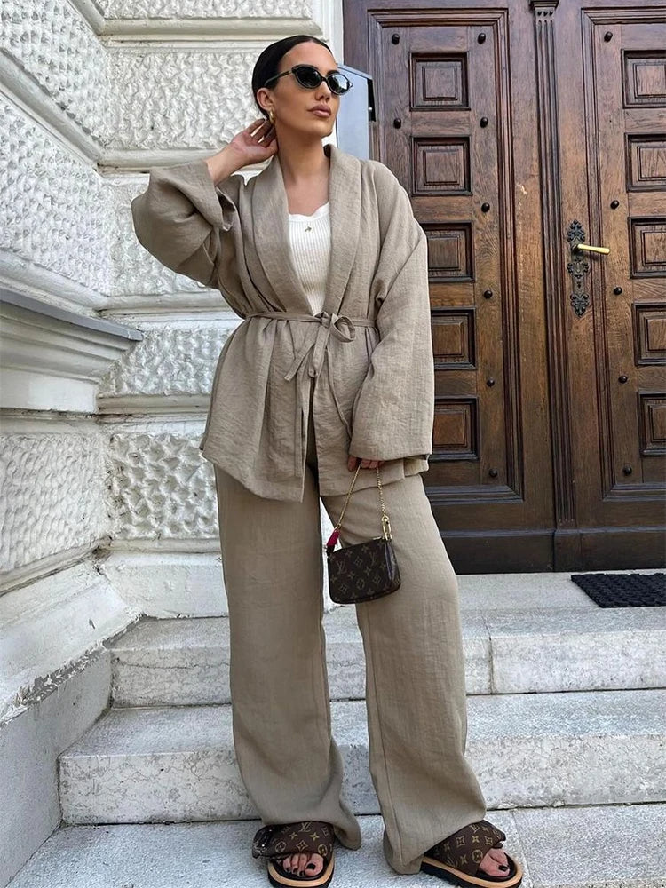 Fina Two Piece Set Dames | Luxe Satijnen Outfit, Elegante Top en Broek 11