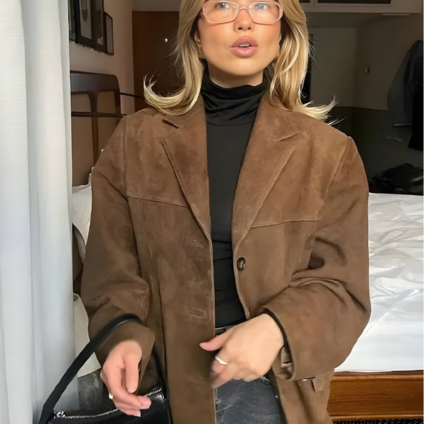 Dames Suède Leren Blazer