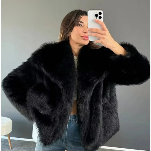Vivere Damesjas Winter - Luxe Faux Fur, Elegante Pasvorm 5