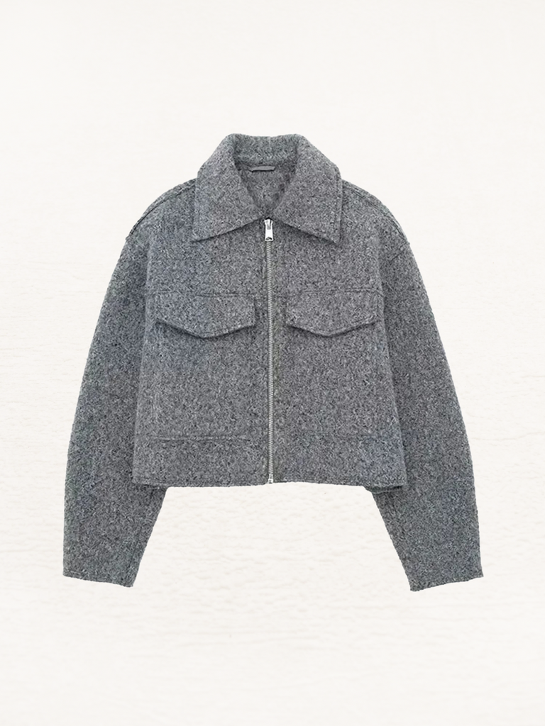 Talia Dames Jas | Cropped Wolachtige Textuur, Perfect voor Herfst 5