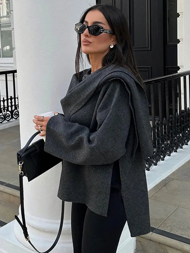 Mace Damesjas Winter | Geïntegreerd Sjaalontwerp, Elegante Look 2