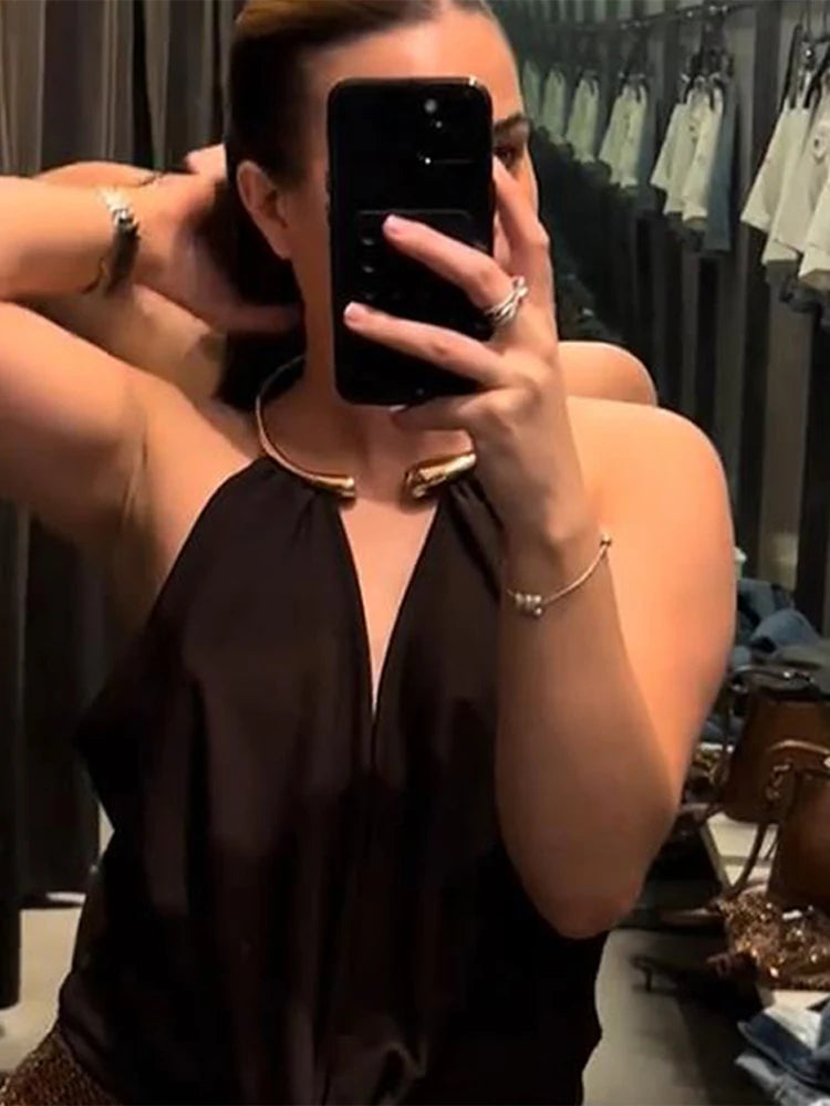 Dames Backless Bodysuit – Diepe V-hals, Flatterend Zwart 4