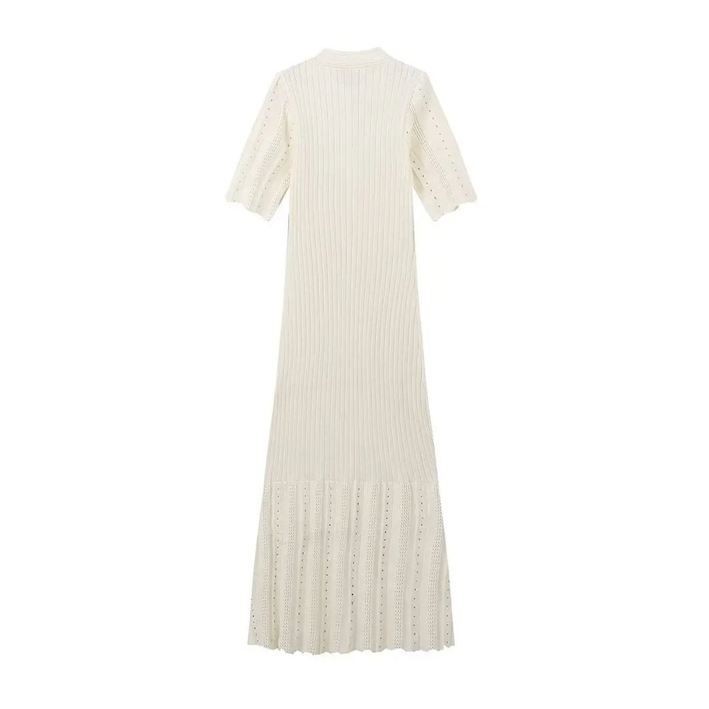 Elegante Gehaakte Maxidress voor Vrouwen - Slank, Casual en Formeel Zomerstijl 7