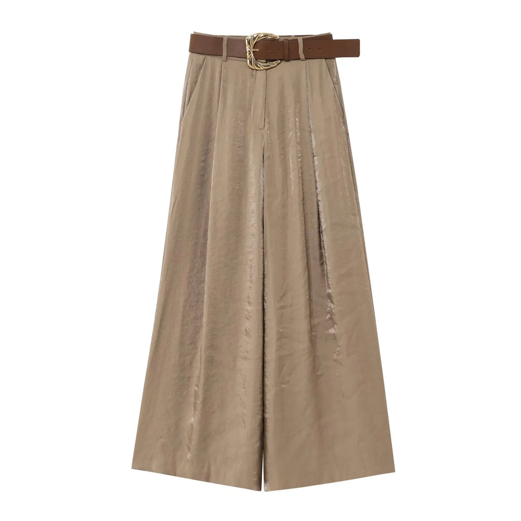 Elegante Lange Broek Dames – Wijde Pijpen met Rits en Zakken, Casual Chic 6