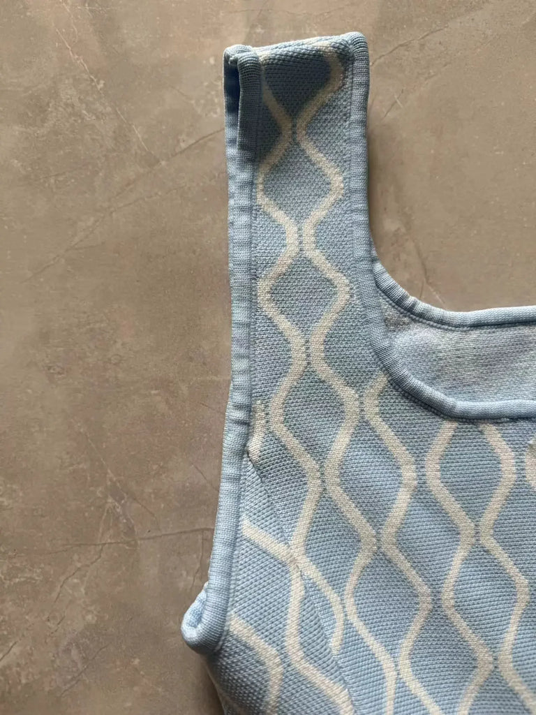 Geometrische Jacquard Jurk Dames – Hoog Taille A-Lijn, Mouwloos 2