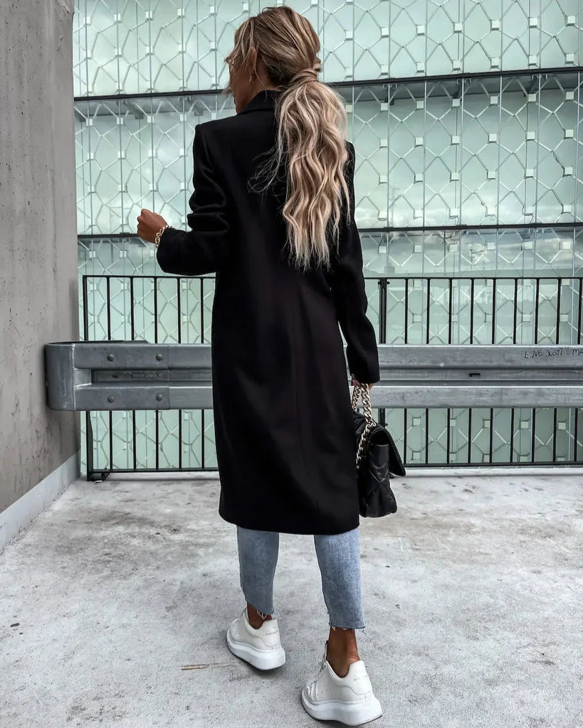 Vicky Zwarte Mantel Dames | Tijdloos Ontwerp, Elegante Pasvorm 9