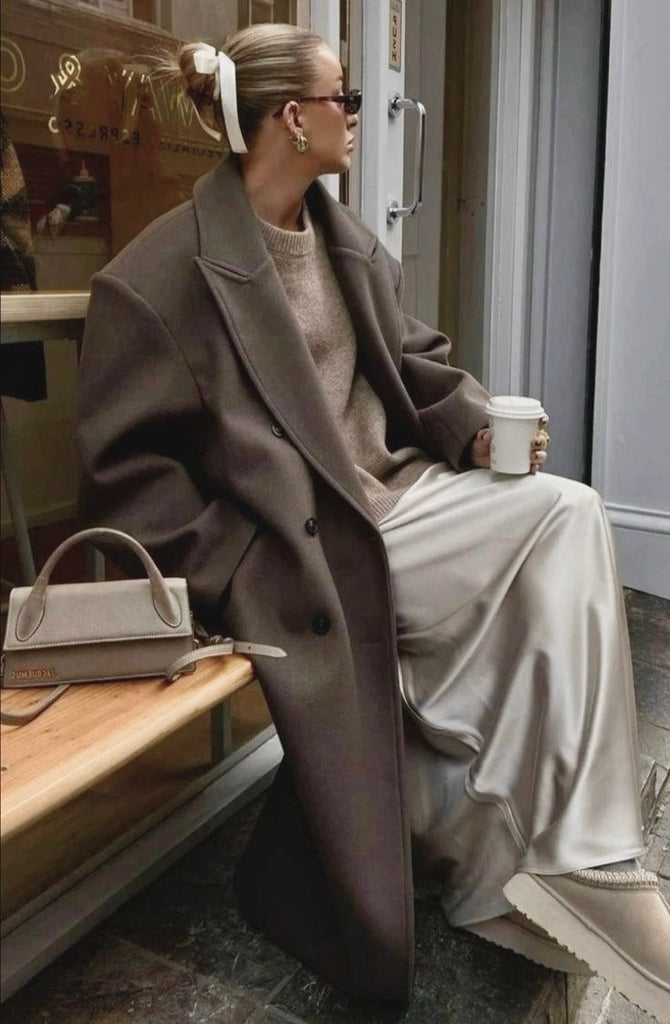 Dazzle Women's Wollen Jas | Oversized Wolmix, Tijdloze Elegantie 5