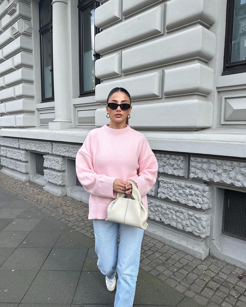 Joan Dames Sweater - Oversized Roze Katoenmix, Casual Chic 2