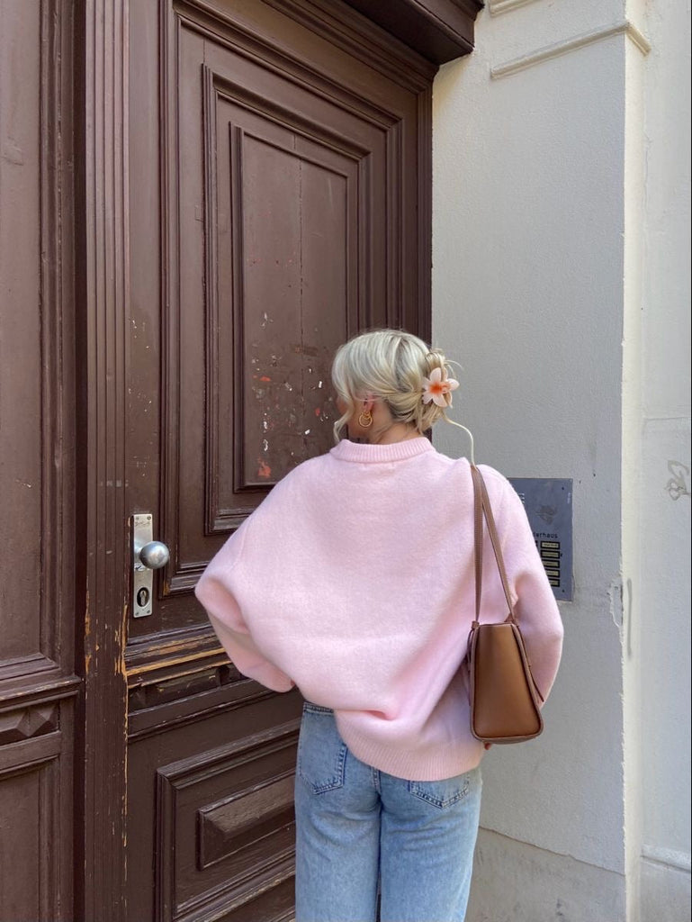 Joan Dames Sweater - Oversized Roze Katoenmix, Casual Chic 6