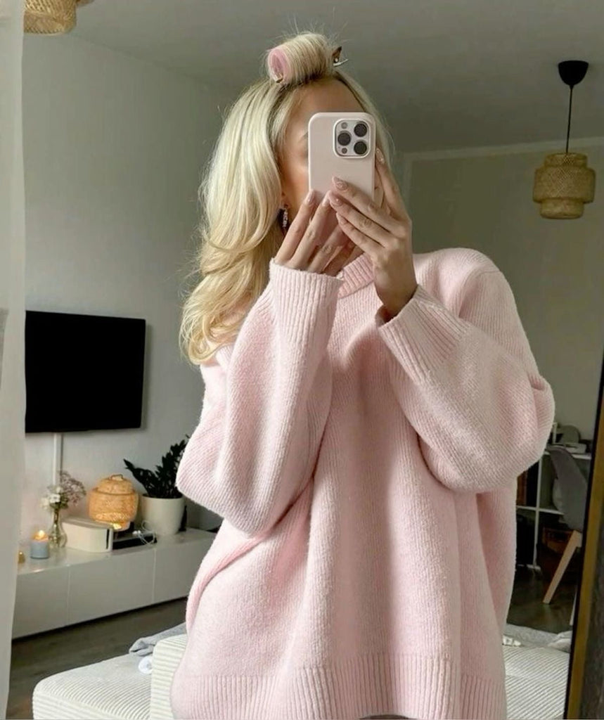 Joan Dames Sweater - Oversized Roze Katoenmix, Casual Chic 9