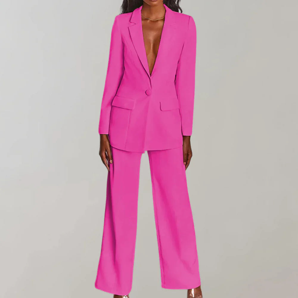 Sienna Dames Zwarte Blazer en Broek Set | Elegante Pasvorm, Flatterende Flare Broeken 6