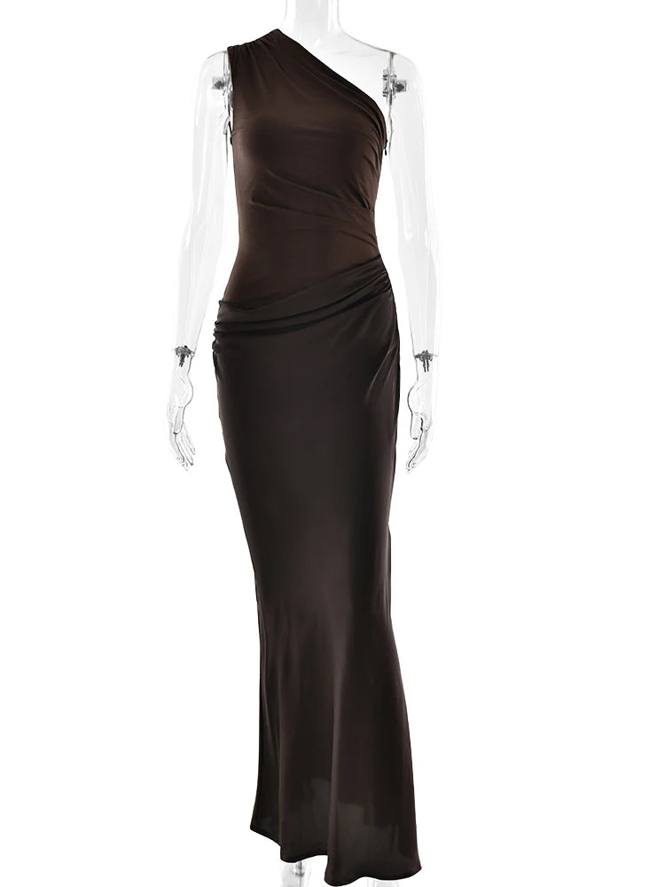 Julissa Maxi Jurk Dames – Satijn, One Shoulder, Lange Zomerjurk 5