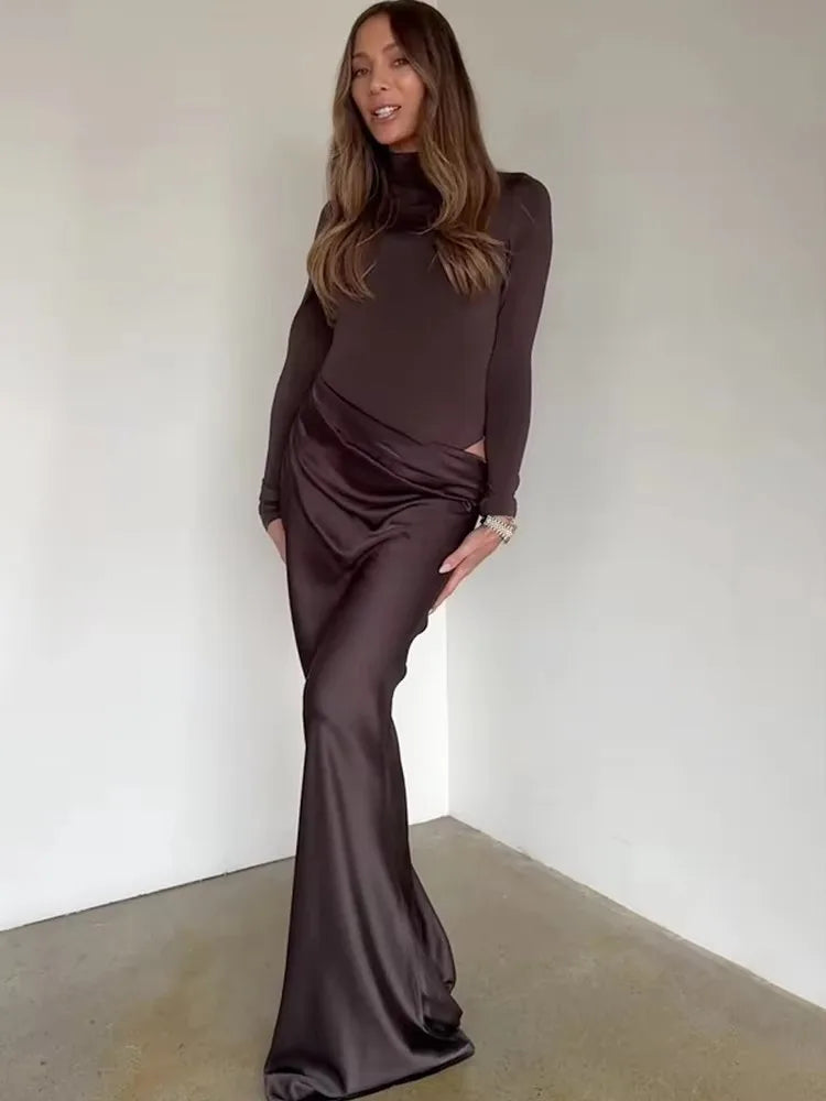Julissa Maxi Jurk Dames – Satijn, One Shoulder, Lange Zomerjurk 6