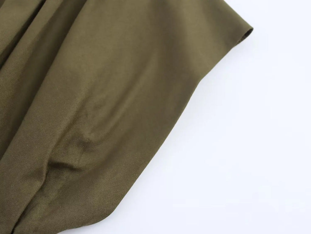 MYST&ZA2025 Dames Midi Jurk – Casual V-hals met Plissé, Perfect voor Zomer 3