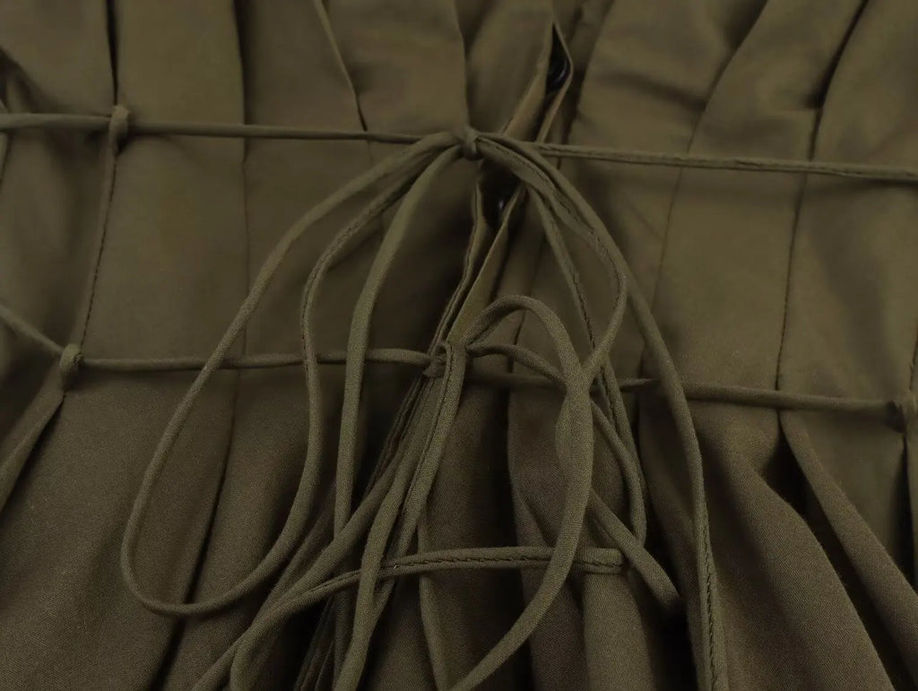 MYST&ZA2025 Dames Midi Jurk – Casual V-hals met Plissé, Perfect voor Zomer 5