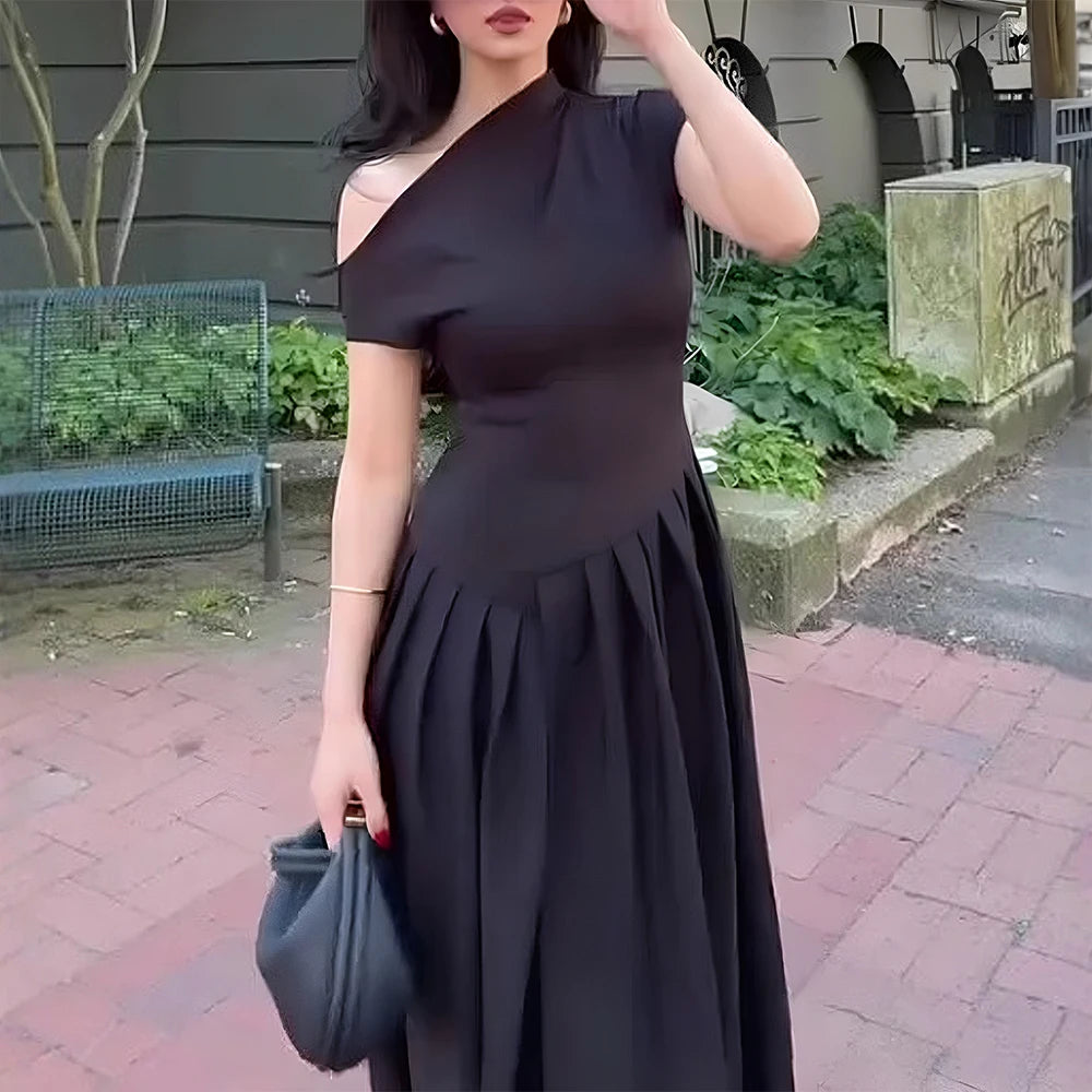 Mia Luxe Maxi Jurk Dames – Korte Mouwen, Elegante Lange Jurk voor Zomerfeesten 5