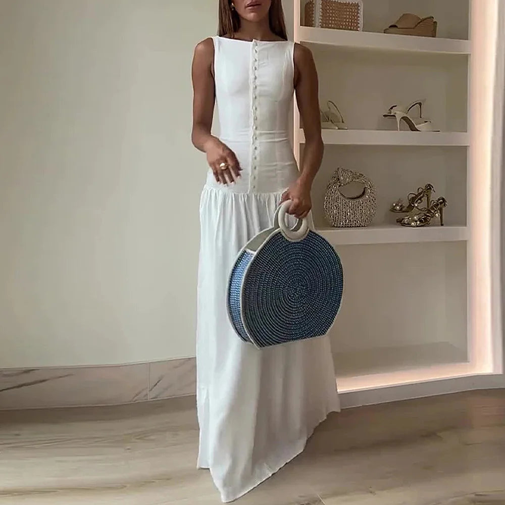Mia Muse Maxi Jurk Dames - Slanke Pasvorm, Bootnek, Casual Zomerjurk 2