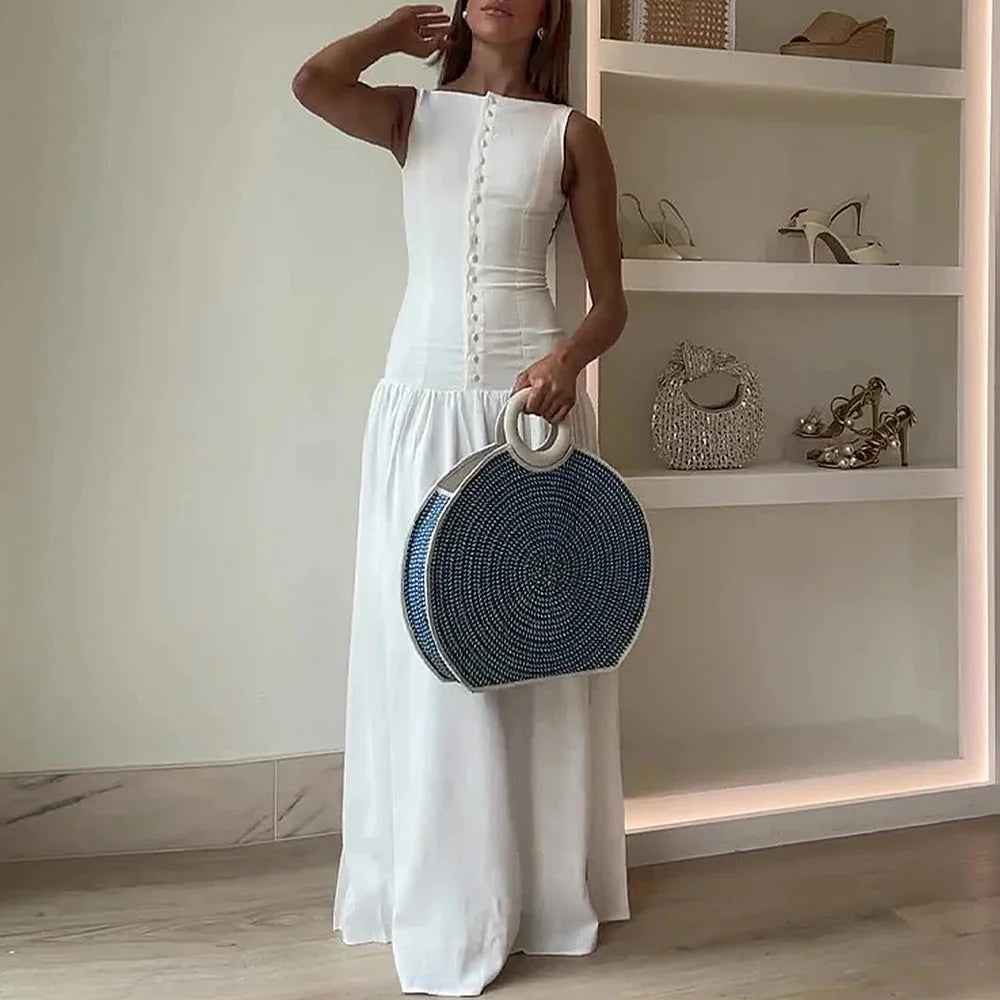 Mia Muse Maxi Jurk Dames - Slanke Pasvorm, Bootnek, Casual Zomerjurk 3