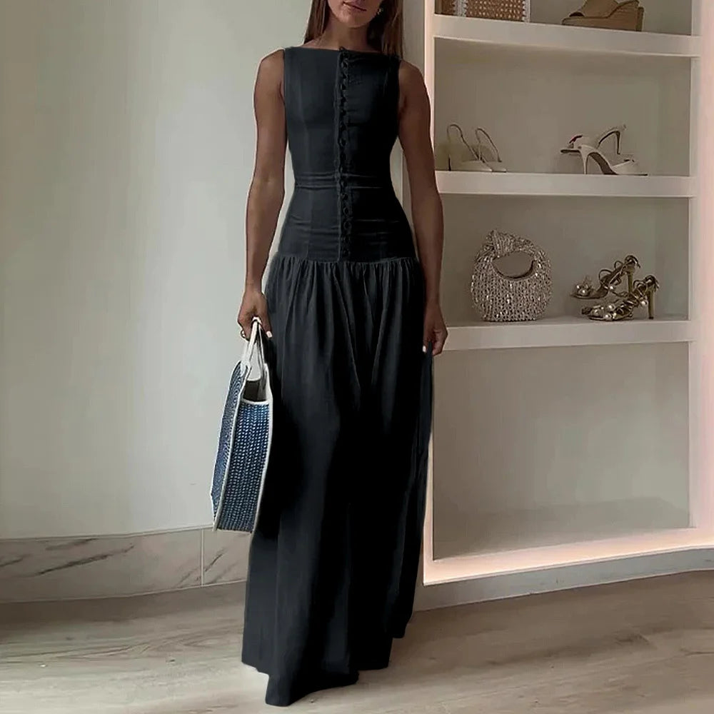 Mia Muse Maxi Jurk Dames - Slanke Pasvorm, Bootnek, Casual Zomerjurk 5
