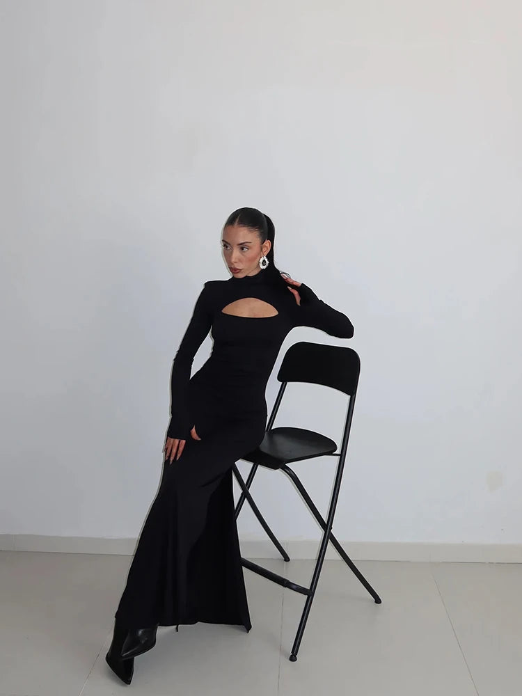 Gabrina Dames Wrap Dress | Elegante Lange Mouwen met Hoge Split 1