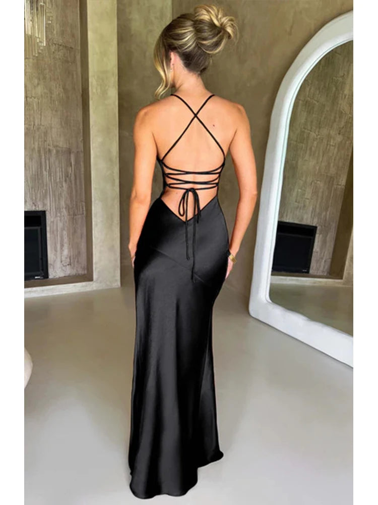 Mila Women's Maxi Jurk | Bandage Ontwerp, Chic Split Hem 4