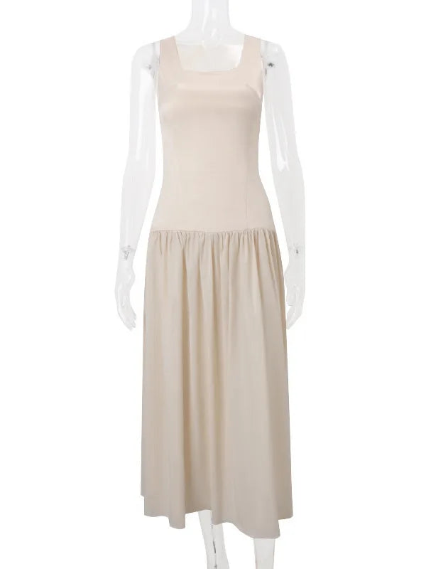 Gina Dames Jurk | Mouwloos Hoge Taille, Lichtgewicht Abrikoos Zomerjurk 7