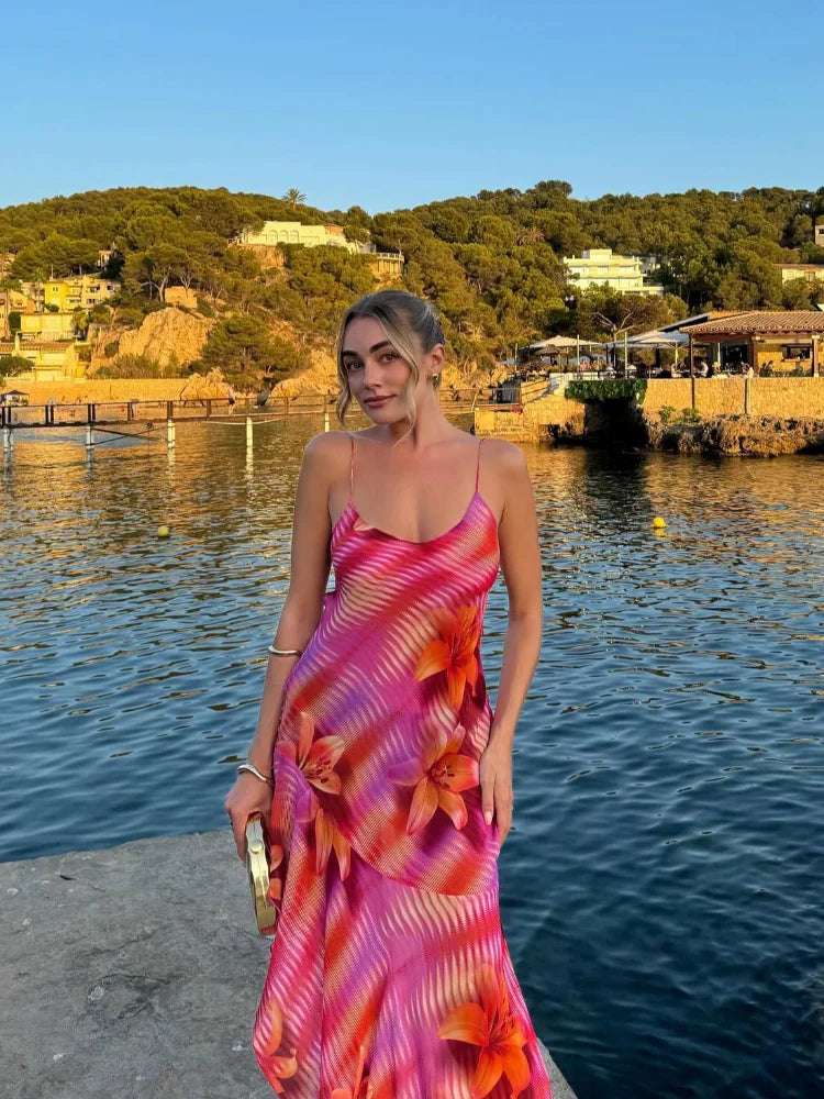 Vivid Dames Jurk Zomer | Lichte Multicolor Sling Dress met Verstelbare Schouderbanden 3