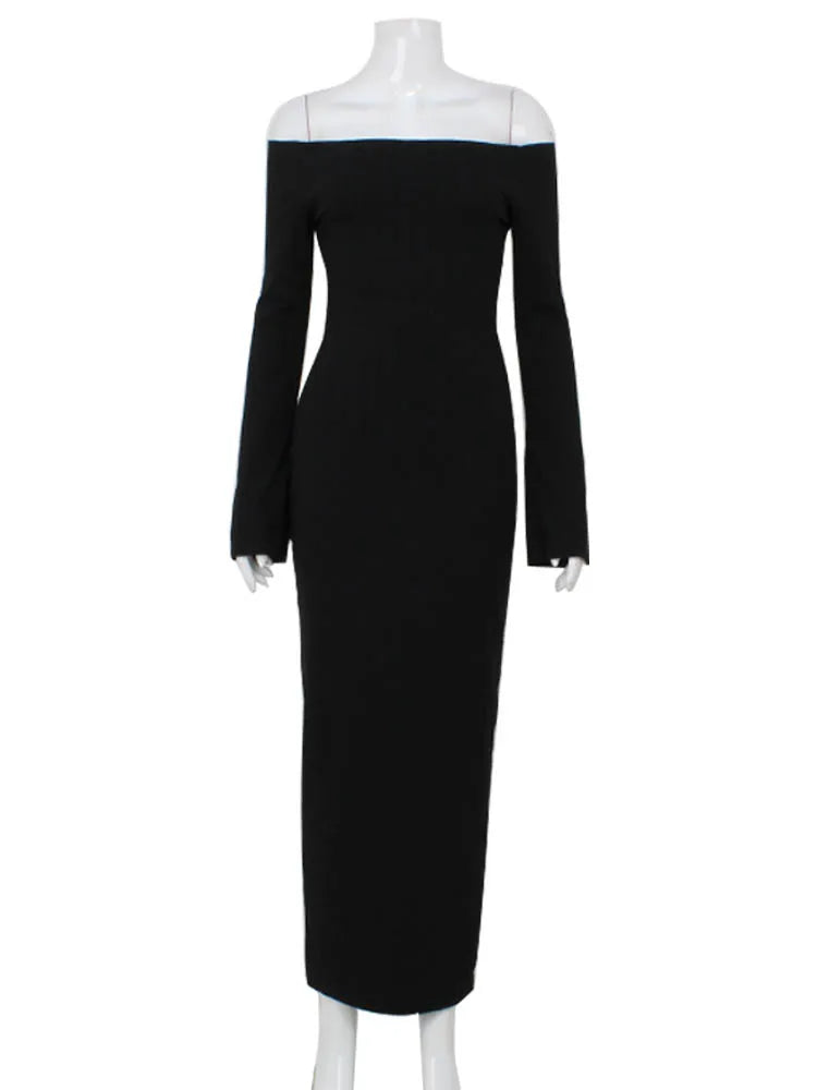 Helle Dames Lange Jurk | Premium Gebreide Stof, Elegant 4
