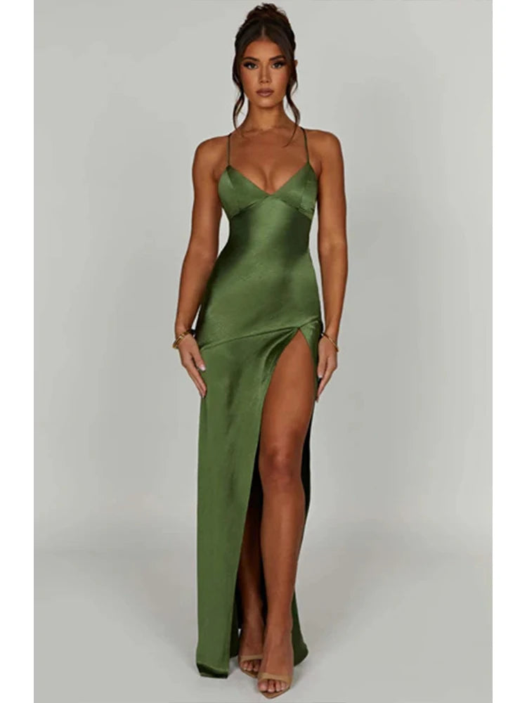 Mila Women's Maxi Jurk | Bandage Ontwerp, Chic Split Hem 8