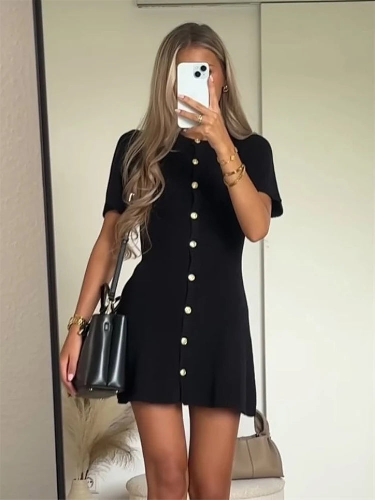 Gela Dames Jurk | Zachte Brei Mini Jurk, Elegant en Tijdloos 2