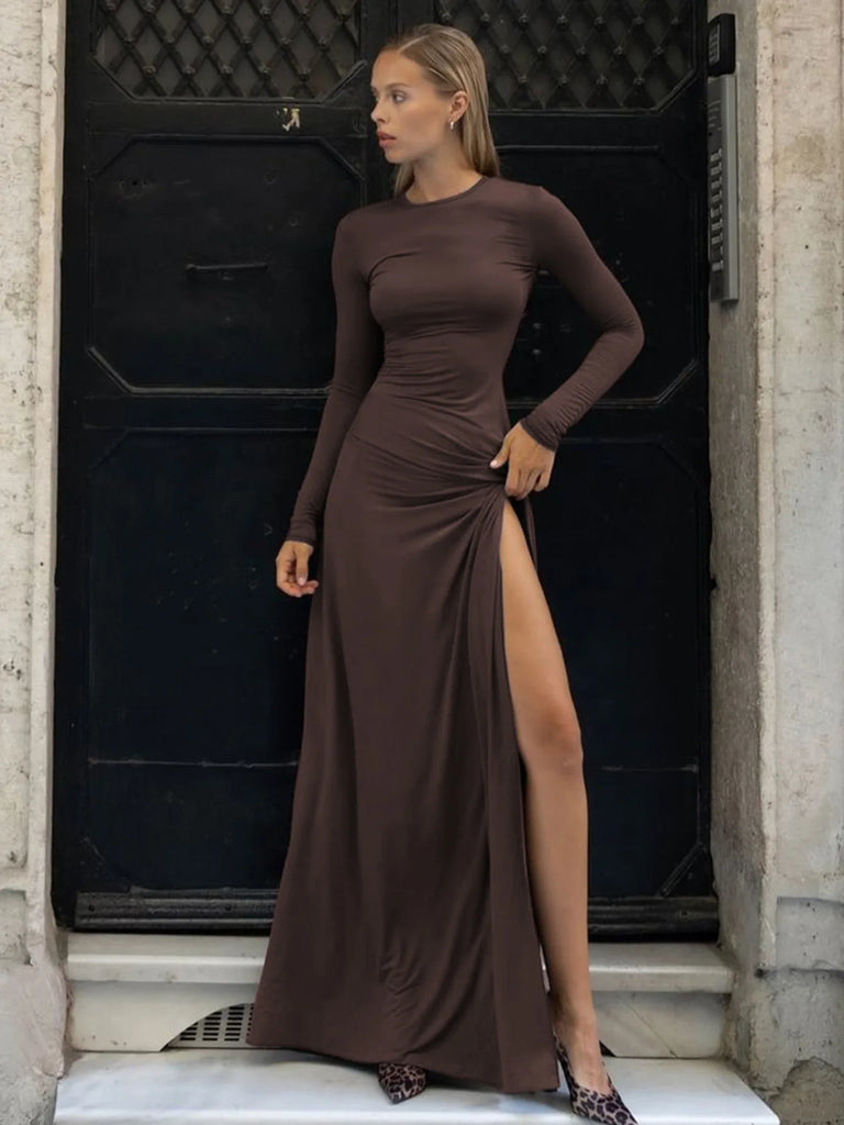 Harmoni Zwarte Midi Jurk | Elegante Lange Mouwen, Perfect voor Herfst 6