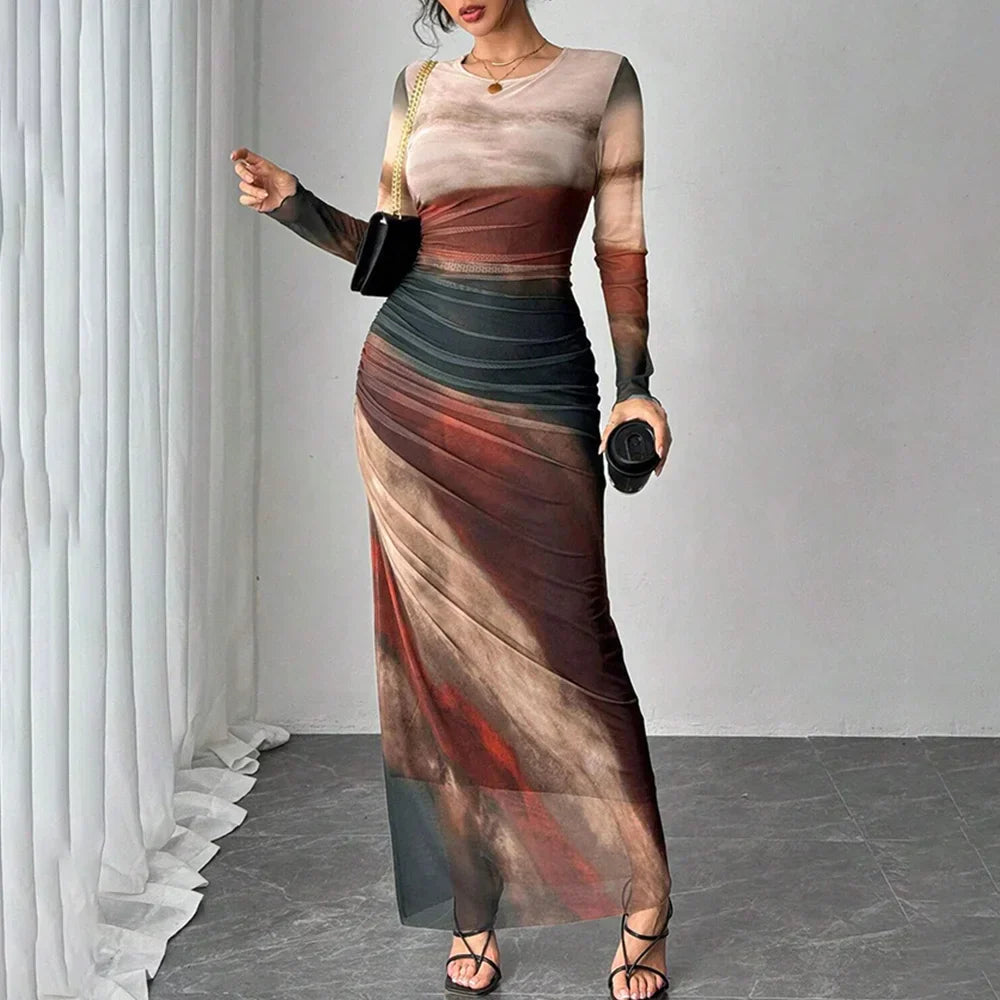 Variant image for Dames Maxi Jurk Blauw M Katoen Elegante Stijl-13