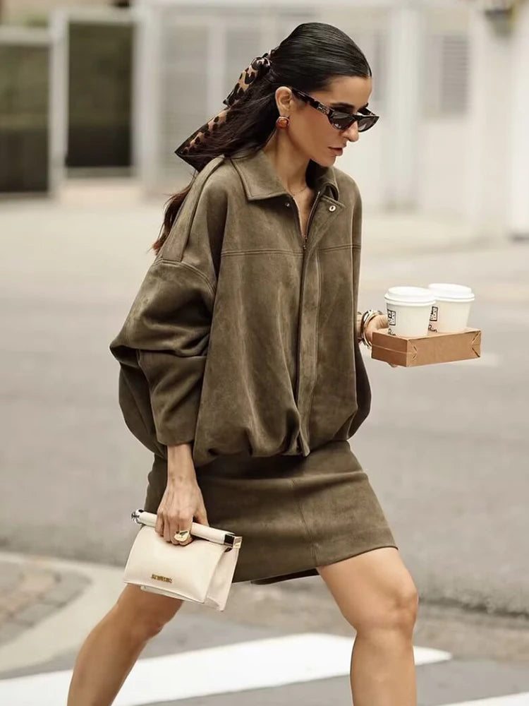 Dames | Groene Oversized Bomberjack - Vintage Stijl-4