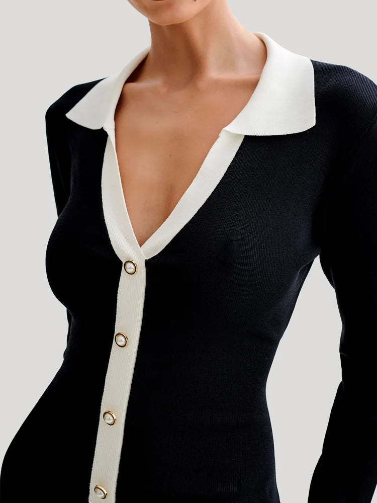 Gigi Dames Mini Jurk | Zachte Brei met Ruffles en Strik 3