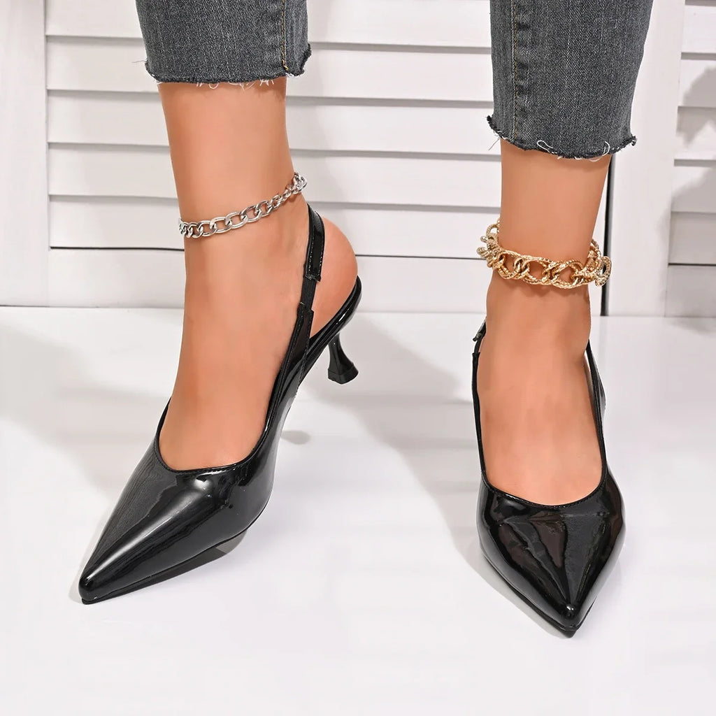 Ava Dames Sandalen | Elegante Slingback met Puntige Neus, Gemiddelde Hak 4