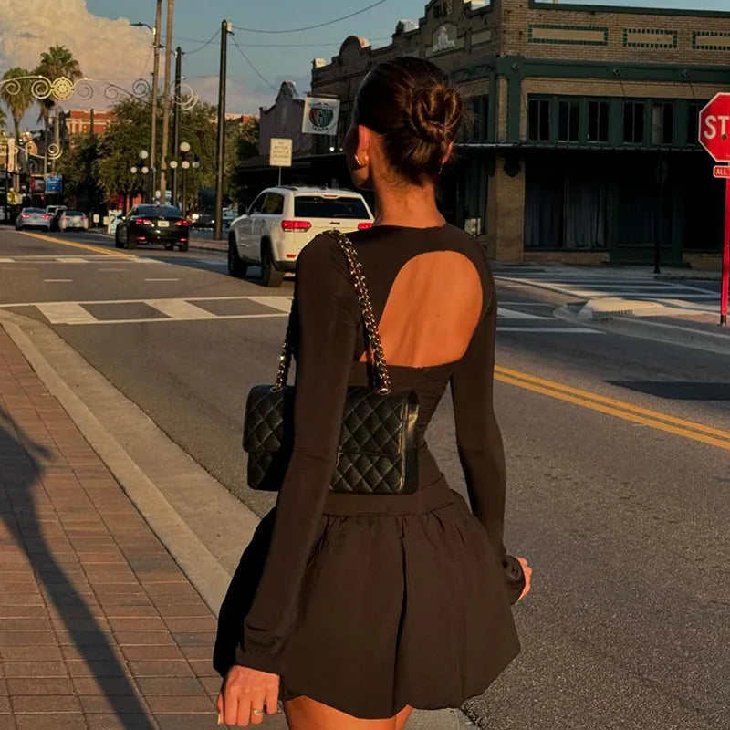 Livia Damesjurk Zomer | A-Lijn, Cut-Out Rugloze Mini Jurk 3