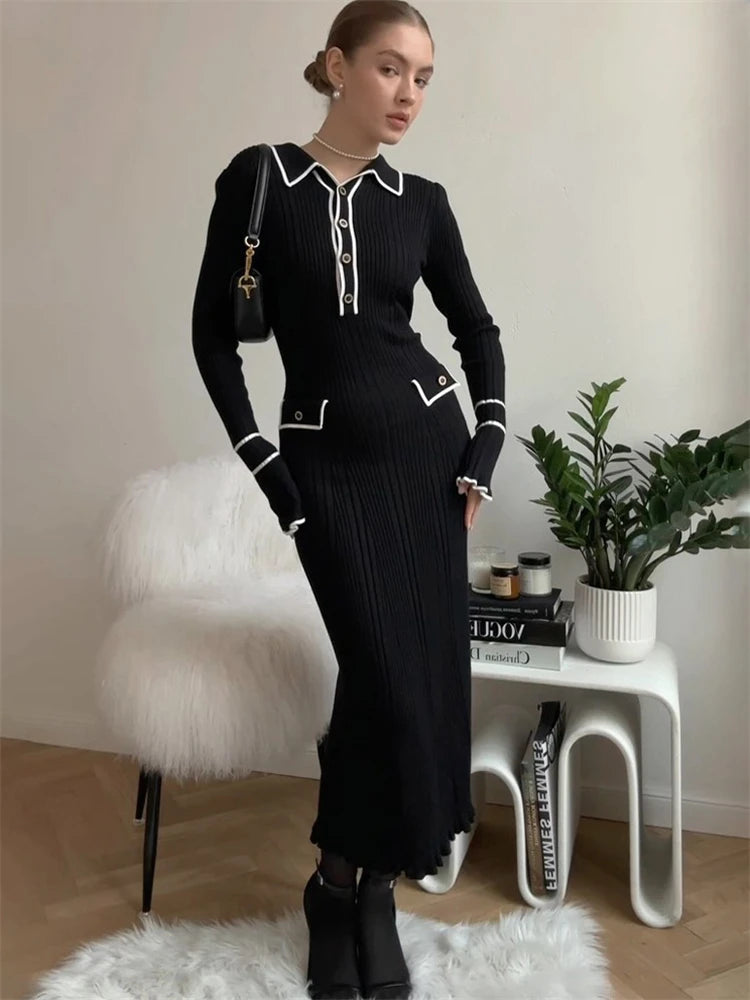 Galia Dames Ruffled Jurk | Zachte Gebreide Stof, Elegant en Veelzijdig 4